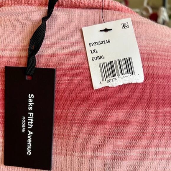 SAKS FIFTH AVENUE Slim Fit Ombré Striped Crewneck Sweater - XXL - Picture 3 of 3